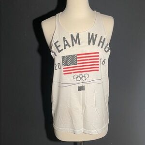 Flag Nor Fail White Tank Top with American Flag Design